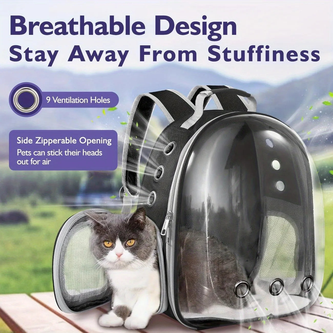 Bubble Carrier Backpack/Carrying Bag for Small and Medium Dogs and Cats