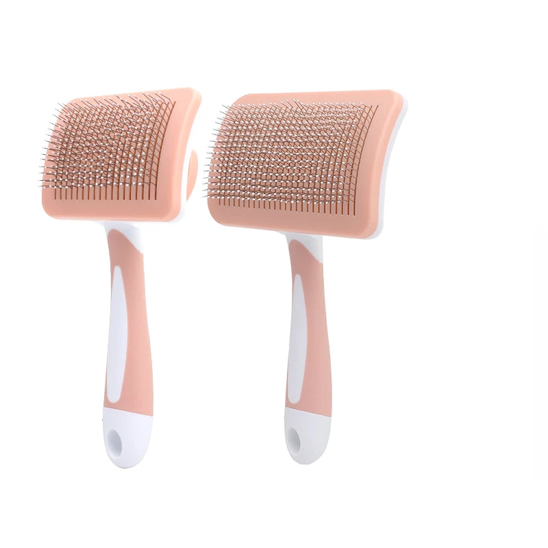 Self-cleaning wire cat brush, pet grooming brush