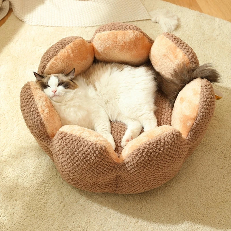 Bed House Lovely Cactus Flower Puppy Kennels Mat Winter Warm Beds