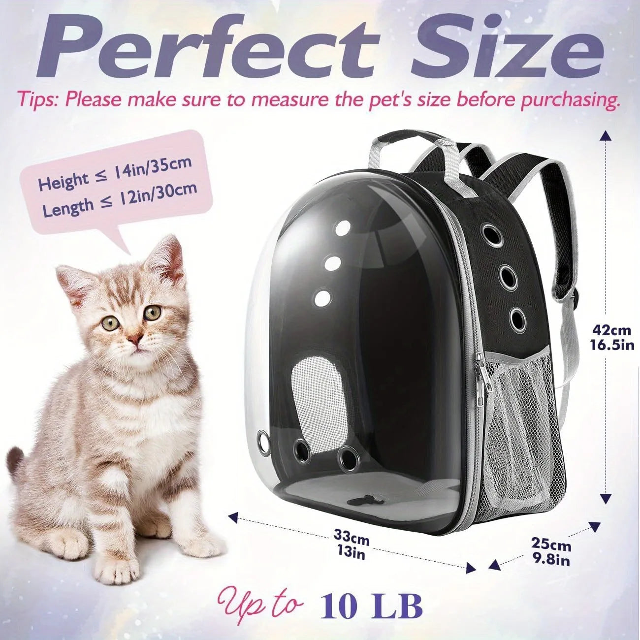 Bubble Carrier Backpack/Carrying Bag for Small and Medium Dogs and Cats